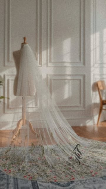 تور سر عروس گل‌دار آوان🌸🌱